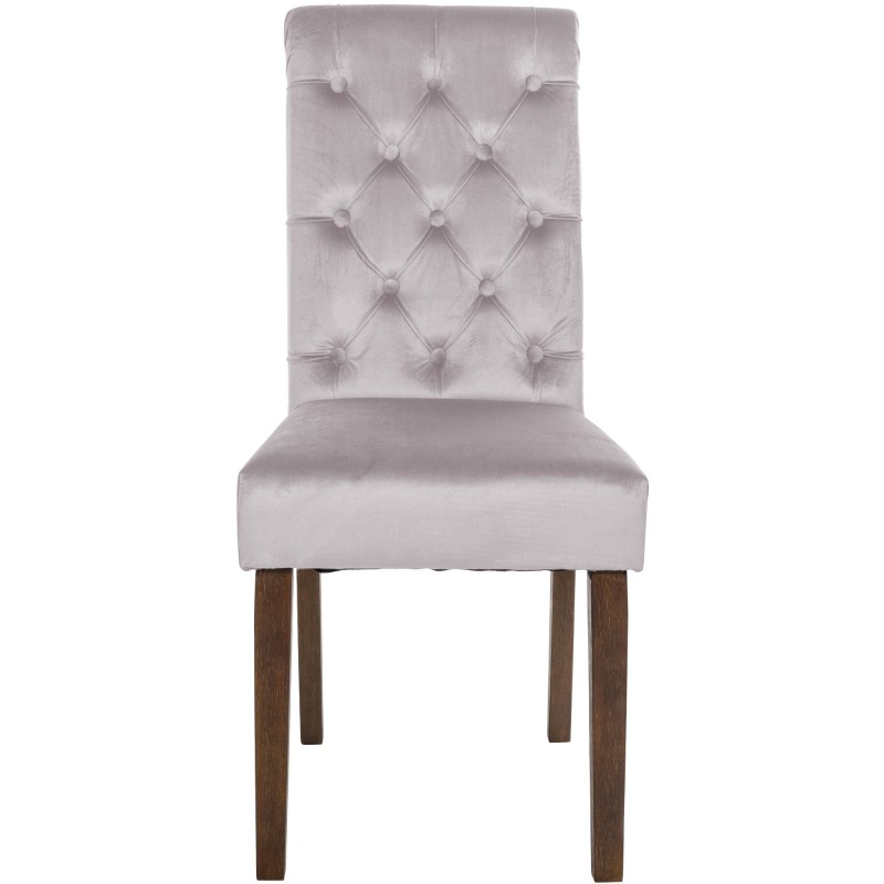 Juego de 2 sillas de comedor Lisburn en terciopelo gris