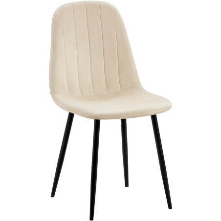 Silla de comedor Baxter, terciopelo, color crema