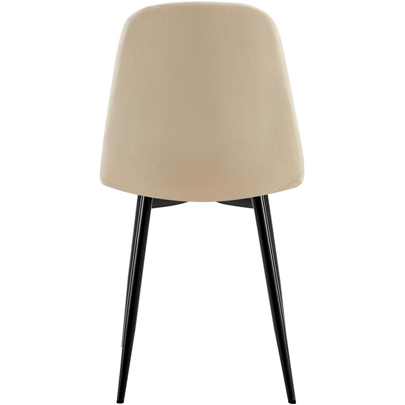 Silla de comedor Baxter, terciopelo, color crema
