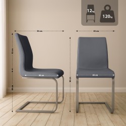 Juego de 2 sillas de comedor Belfort grises