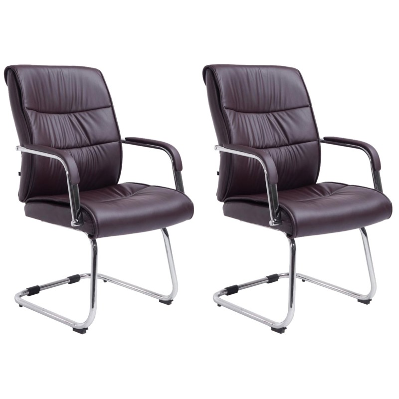 Juego de 2 sillas de visita Sievert marrones