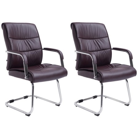 Juego de 2 sillas de visita Sievert marrones