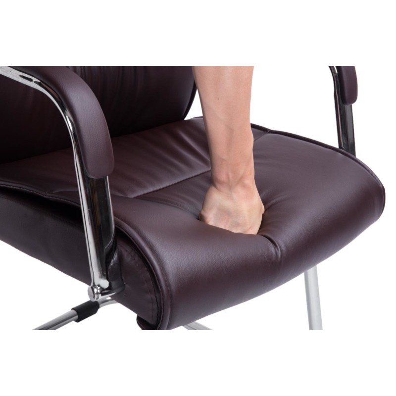 Juego de 2 sillas de visita Sievert marrones