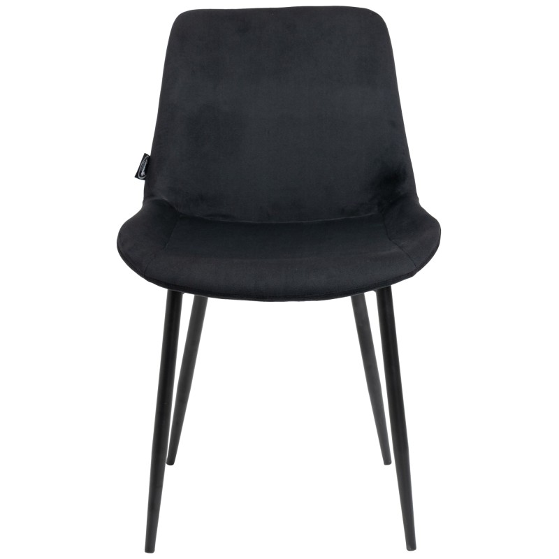 Juego de 4 sillas de comedor Victoria, de terciopelo, negras