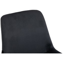 Juego de 4 sillas de comedor Victoria, de terciopelo, negras