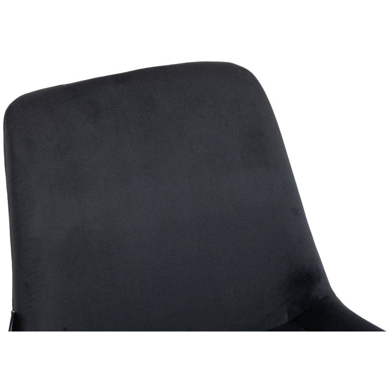 Juego de 4 sillas de comedor Victoria, de terciopelo, negras