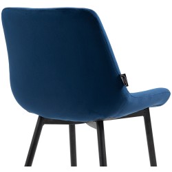 Juego de 4 sillas de comedor Victoria en terciopelo azul