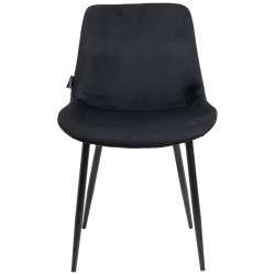 Juego de 2 sillas de comedor Victoria, de terciopelo, negras