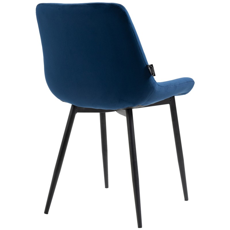 Juego de 2 sillas de comedor Victoria, de terciopelo, azules