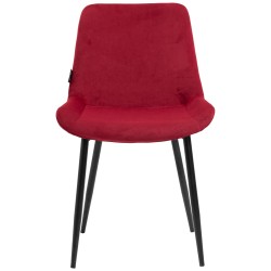 Juego de 2 sillas de comedor Victoria, de terciopelo, rojas