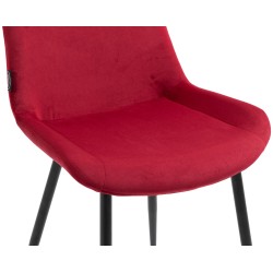 Juego de 2 sillas de comedor Victoria, de terciopelo, rojas