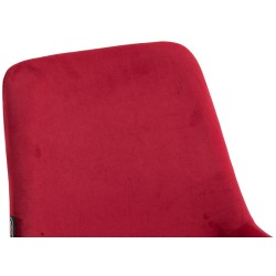 Juego de 2 sillas de comedor Victoria, de terciopelo, rojas