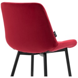 Juego de 2 sillas de comedor Victoria, de terciopelo, rojas