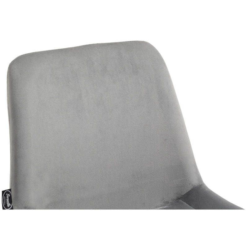 Juego de 2 sillas de comedor Victoria, de terciopelo gris.