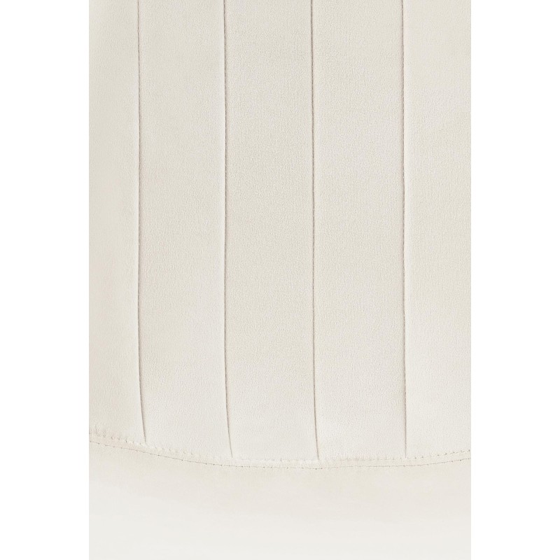 Silla de comedor Baxter en terciopelo blanco crema
