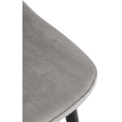 Juego de 4 sillas de comedor Napier en terciopelo gris