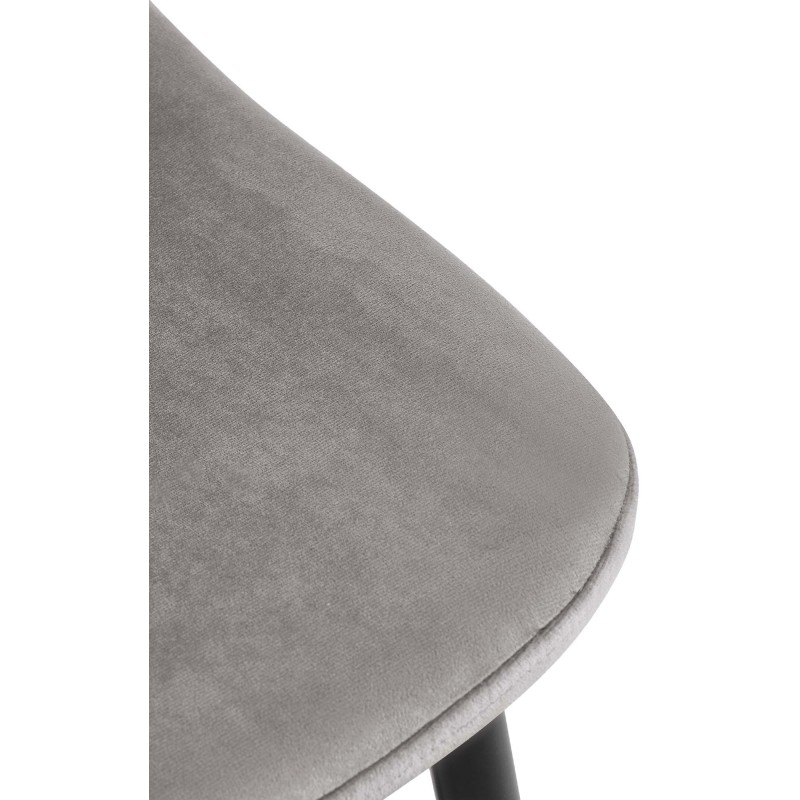 Juego de 4 sillas de comedor Napier en terciopelo gris