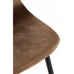 Juego de 4 sillas de comedor Napier en terciopelo marrón