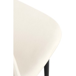 Juego de 4 sillas de comedor Napier en terciopelo color crema