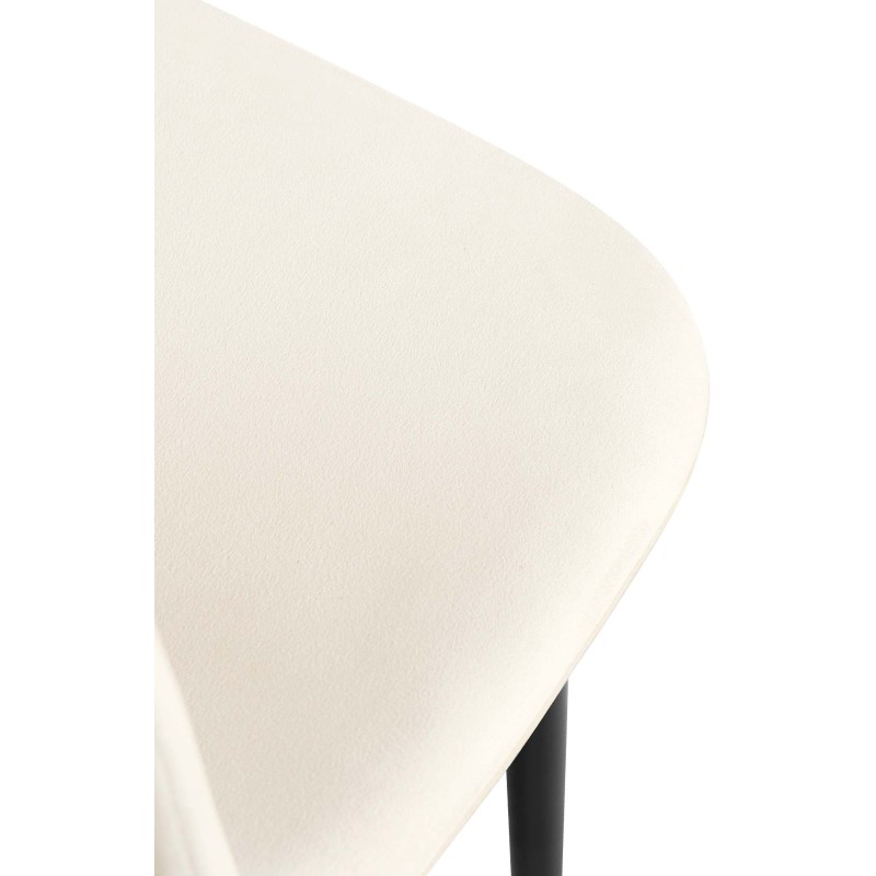 Juego de 4 sillas de comedor Napier en terciopelo color crema