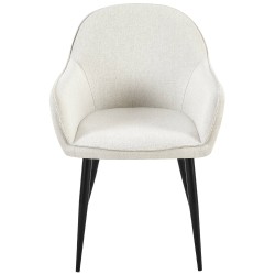 Silla de comedor Boise, tela color crema