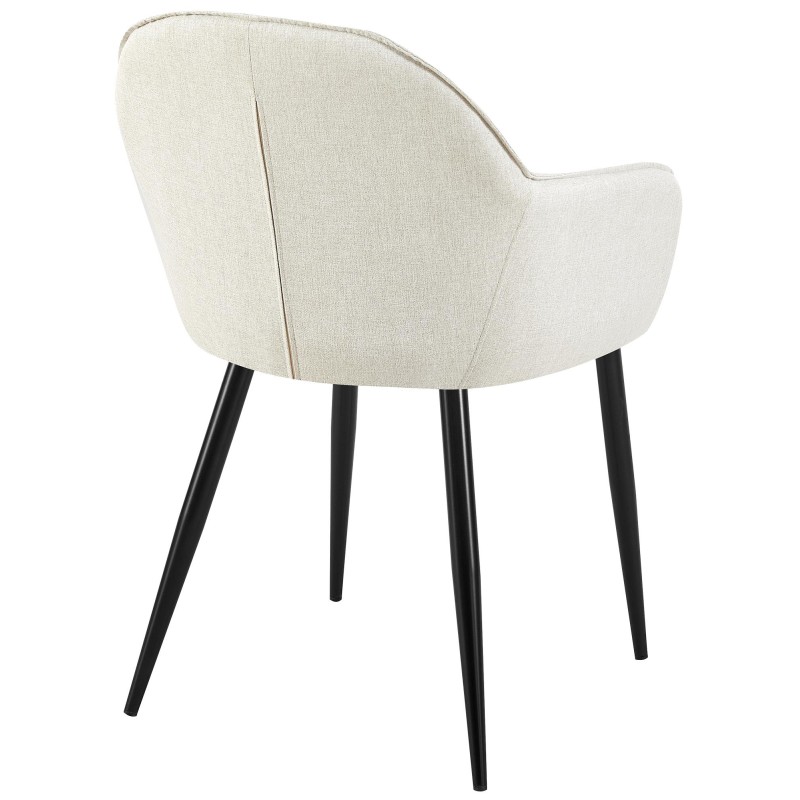 Silla de comedor Boise, tela color crema