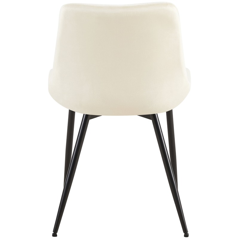 Sillón Rahden, terciopelo, crema