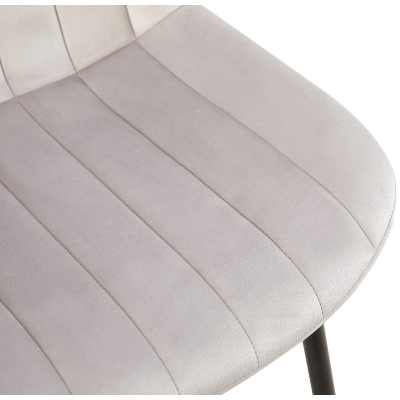 Sillón Rahden en terciopelo gris claro