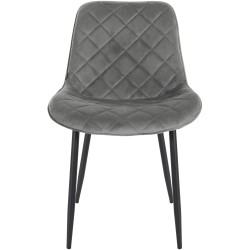 Juego de 4 sillas Springs en terciopelo gris