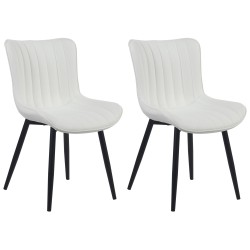 Juego de 2 sillas Largo, imitación piel, blancas