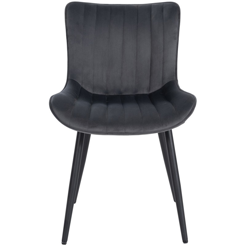 Conjunto de 2 sillones Largo, de terciopelo, gris oscuro