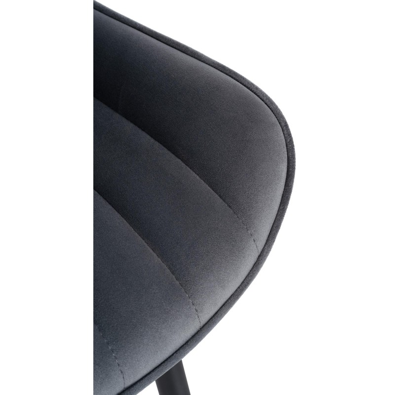 Conjunto de 2 sillones Largo, de terciopelo, gris oscuro