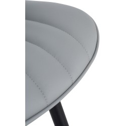 Juego de 2 sillas Brady, imitación de cuero, gris