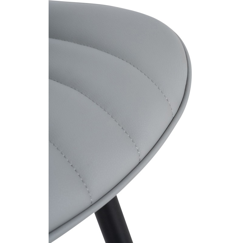 Juego de 2 sillas Brady, imitación de cuero, gris