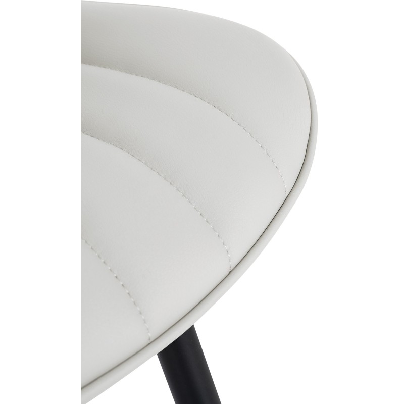 Juego de 2 sillas Brady, imitación piel, blancas