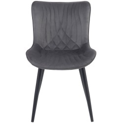 Juego de 2 sillones Brady, de terciopelo, gris oscuro