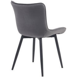 Juego de 2 sillones Brady, de terciopelo, gris oscuro