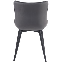 Juego de 2 sillones Brady, de terciopelo, gris oscuro