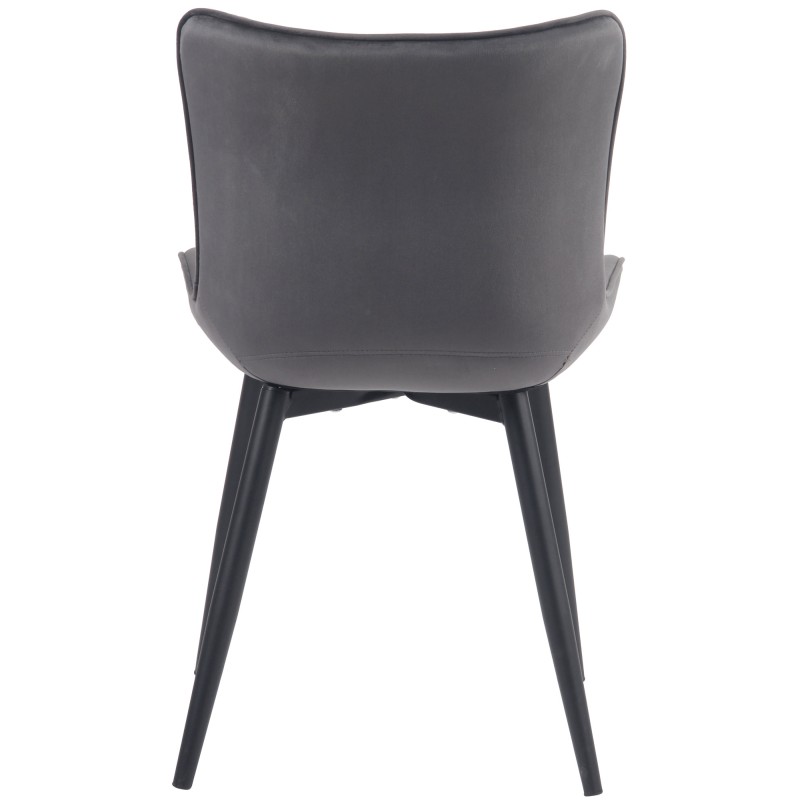 Juego de 2 sillones Brady, de terciopelo, gris oscuro