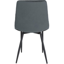 Juego de 4 sillas Telde en terciopelo gris oscuro