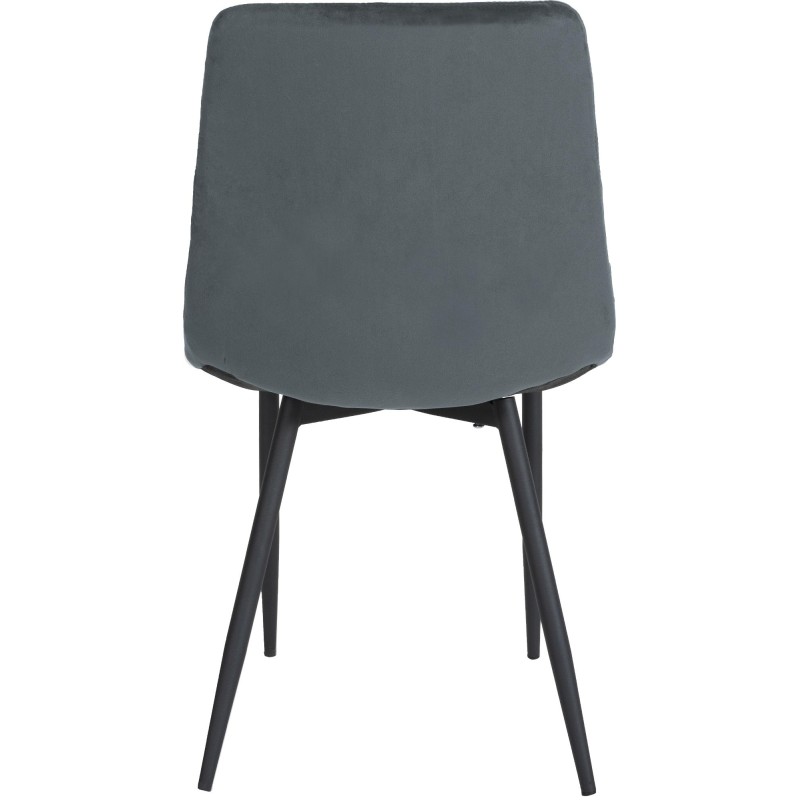 Juego de 4 sillas Telde en terciopelo gris oscuro