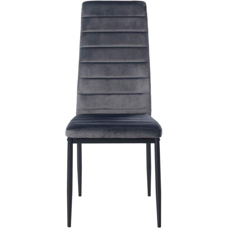 Juego de 4 sillas de comedor Mayfair en terciopelo gris