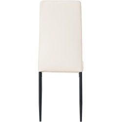 Juego de 6 sillas de comedor Savino, piel sintética, color crema