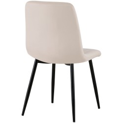 Juego de 4 sillas Dijon de terciopelo color crema