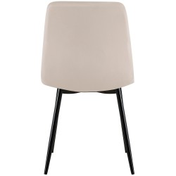 Juego de 4 sillas Dijon de terciopelo color crema