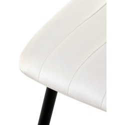 Juego de 4 sillas Dijon en terciopelo blanco crema