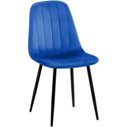 Silla de comedor Baxter, terciopelo, azul