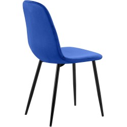 Silla de comedor Baxter, terciopelo, azul