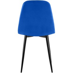 Silla de comedor Baxter, terciopelo, azul