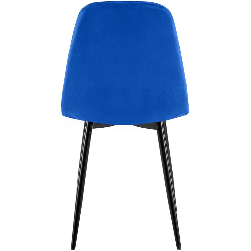 Silla de comedor Baxter, terciopelo, azul